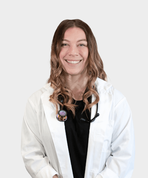 A person in a white lab coat